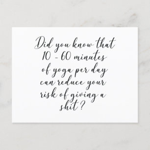 Wussten Sie, dass 10 bis 60 Minuten Yoga pro Tag Postkarte