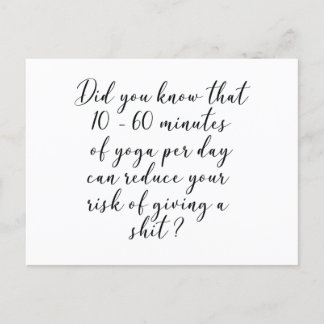 Wusstest du, dass 10 bis 60 Minuten Yoga pro Tag Postkarte
