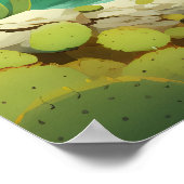 Wüste am Strand Kakteen Painting Poster (Ecke)