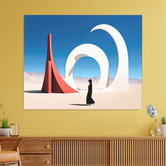 Wüste Arcana: Echos der Unendlichkeit Leinwanddruck (Insitu (Wohnzimmer))