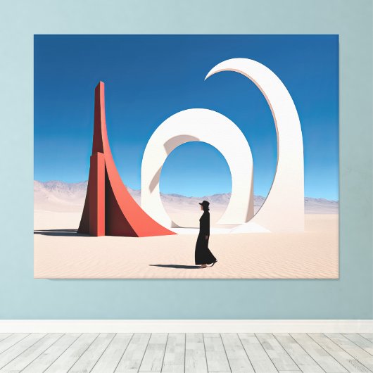 Wüste Arcana: Echos der Unendlichkeit Leinwanddruck (Insitu (Holzboden))