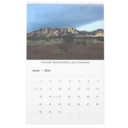 Wüste Arizona Südwestkalender Kalender (Mär 2026)