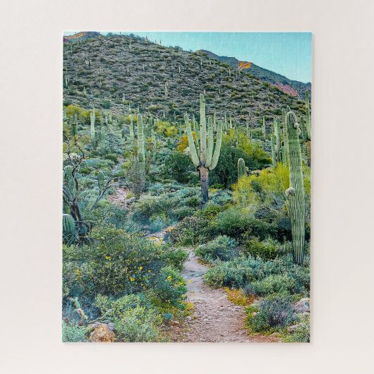 Wüste Arizona Wanderweg Saguaro Cactus Forest Puzzle (Vertikal)