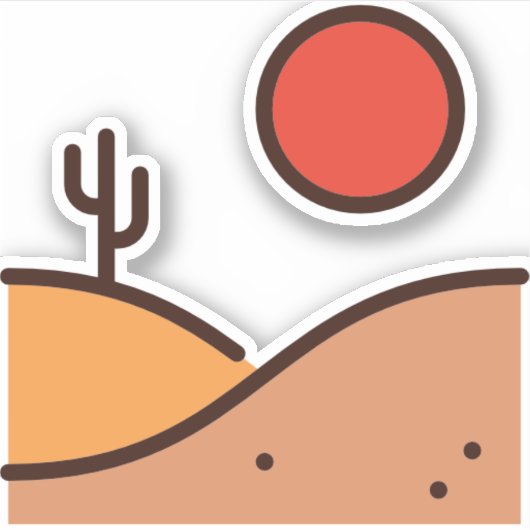 Wüste Aufkleber (Vorderseite)