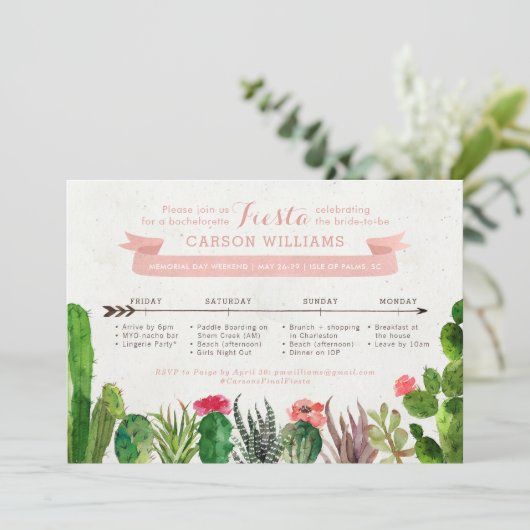 Wüste Bachelorette Wochenende Einladung (Stehend Vorderseite)