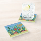 Wüste Beauty Glasuntersetzer (Schrägansicht)