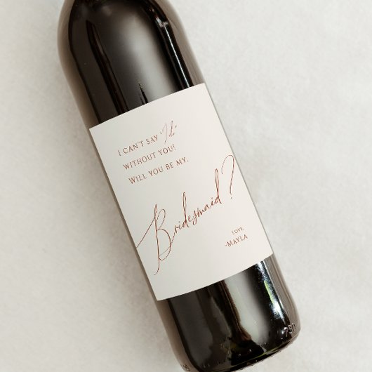 Wüste | Beige Bridesmaid Vorschlag Weinetikett