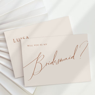 Wüste   Beige Bridesmaid Vorschlagskarte Einladung
