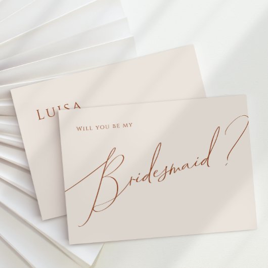 Wüste | Beige Bridesmaid Vorschlagskarte Einladung