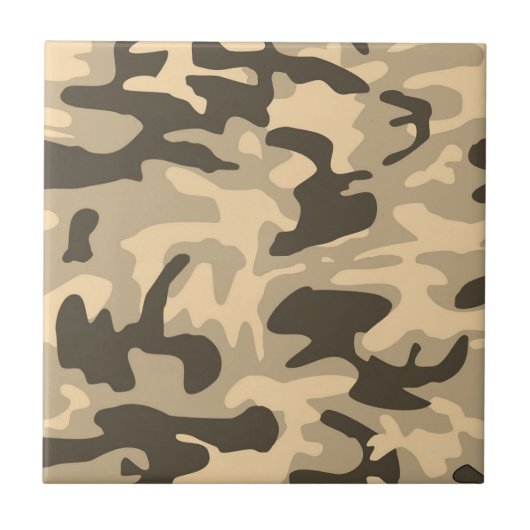 Wüste Beige Camouflage Camouflage Muster Fliese (Vorderseite)