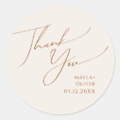 Wüste | Beige Dankeschön Gastgeschenk Hochzeit Runder Aufkleber (Vorderseite)