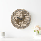 Wüste Beige Digital Camouflage Deer Camouflage Mus Große Wanduhr (Zuhause)