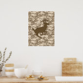Wüste Beige Digital Camouflage Deer Camouflage Mus Poster (Küche)