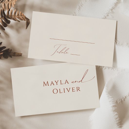 Wüste | Beige Flat Wedding Platzkarte