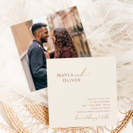 Wüste | Beige Foto Square Wedding Einladung