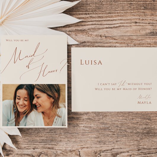 Wüste | Beige Foto Trauzeugin Card Einladung