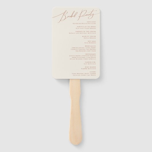 Wüste | Beige Hochzeitsprogramm Fächer (Rückseite)