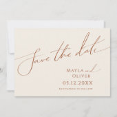 Wüste | Beige Horizontal Save The Date (Vorderseite)