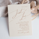 Wüste | Beige Just Liebe Wedding Einladung<br><div class="desc">Diese Wüste | Beige nur Liebe Hochzeitseinladung ist perfekt für Ihre rustikale Western beige und terracotta Erden Töne Hochzeit. Die ohrenneutrale Boho-Farbpalette ist Vintag im Südwesten mit modernem Retro-Ambiente. Das Drehbuch ist eine delikate minimalistische handgeschriebene Kalligraphie, die ziemlich elegant und romantisch ist. Das Produkt ist bearbeitbar und hat viel Leerraum,...</div>