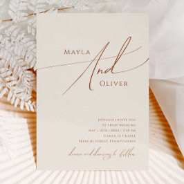 Wüste | Beige Lässige Hochzeit Einladung