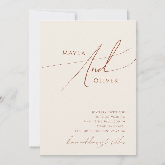 Wüste | Beige Lässige Hochzeit Einladung (Vorderseite)