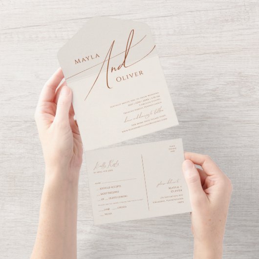 Wüste | Beige Lässiges Siegel und Senden All In One Einladung (Abreißen)