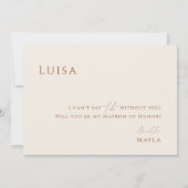 Wüste | Beige Matron of Honor Card Einladung (Rückseite)