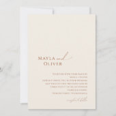 Wüste | Beige Monogram Foto Wedding Einladung (Vorderseite)