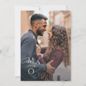 Wüste | Beige Monogram Foto Wedding Einladung (Rückseite)