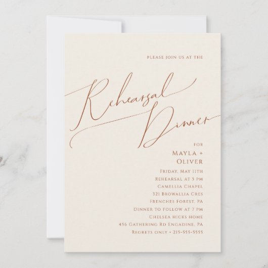 Wüste | Beige Probe Dinner Einladung (Vorderseite)