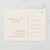 Wüste | Beige Save the Date Postkarte (Rückseite)