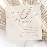 Wüste | Beige Square Wedding Einladung<br><div class="desc">Diese Wüste | Beige quadratische Hochzeitseinladung ist perfekt für Ihre rustikale Western beige und terracotta Erden Töne Hochzeit. Die ohrenneutrale Boho-Farbpalette ist Vintag im Südwesten mit modernem Retro-Ambiente. Das Drehbuch ist eine delikate minimalistische handgeschriebene Kalligraphie, die ziemlich elegant und romantisch ist. Das Produkt ist bearbeitbar und hat viel Leerraum, sodass...</div>
