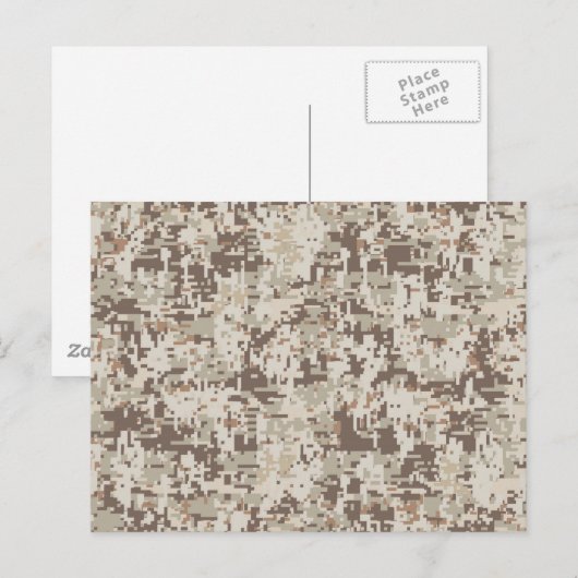 Wüste Beige Style Digital Camouflage Postkarte (Vorne/Hinten)
