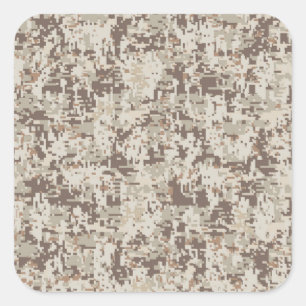 Wüste Beige Style Digital Camouflage Quadratischer Aufkleber