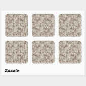 Wüste Beige Style Digital Camouflage Quadratischer Aufkleber (Blatt)