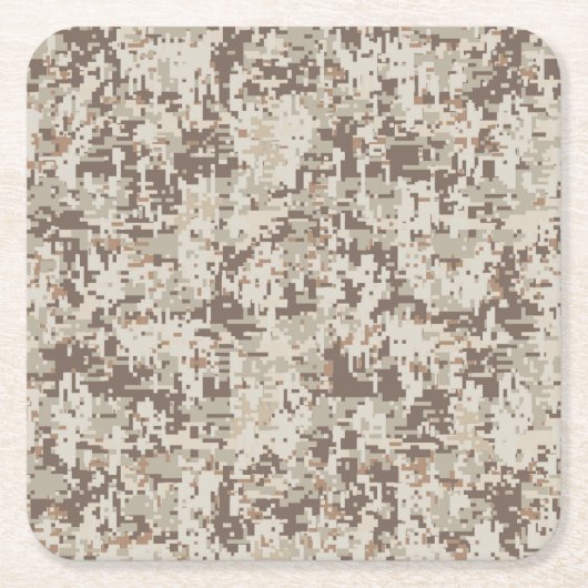 Wüste Beige Style Digital Camouflage Rechteckiger Pappuntersetzer (Vorderseite)