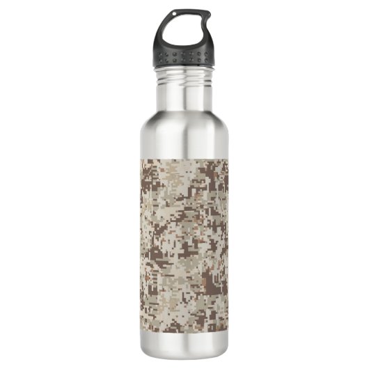 Wüste Beige Style Digital Camouflage Trinkflasche (Vorderseite)