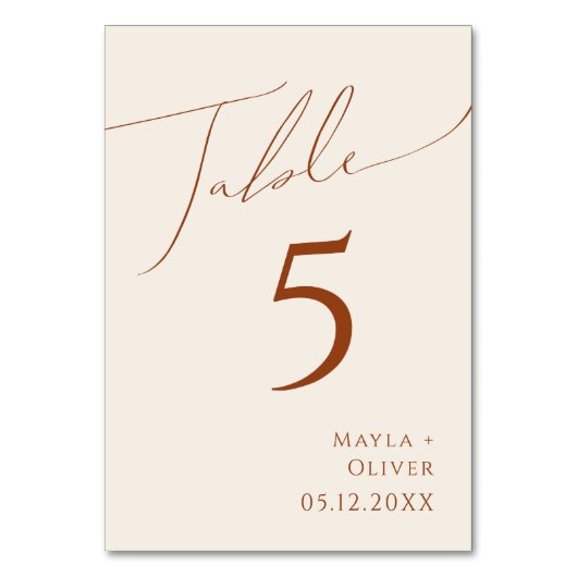 Wüste | Beige Tischnummer (Rückseite)