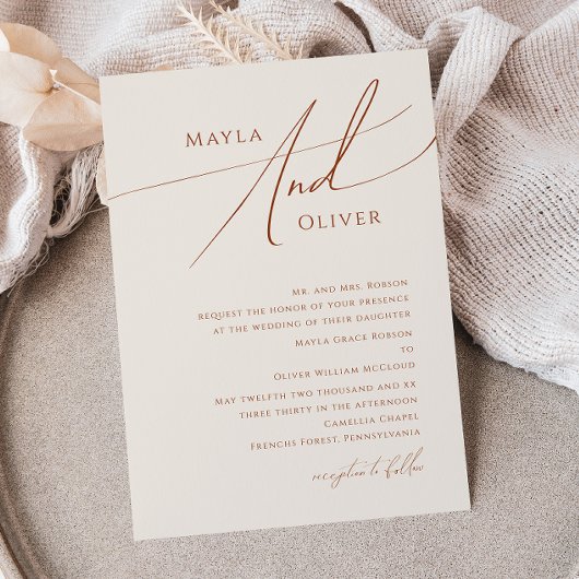 Wüste | Beige Traditionelle Hochzeit Einladung