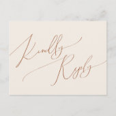 Wüste | Beige Wedding RSVP Postkarte (Vorderseite)