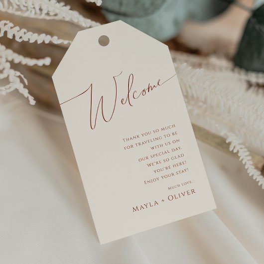 Wüste | Beige Wedding Welcome Geschenkanhänger