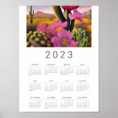 Wüste Blooms Digitale Kunst 2023 Kalenderposter Poster (Vorne)
