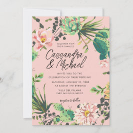 Wüste Blooms Hochzeit Einladung