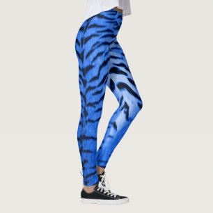 Wüste Blue Tiger Skin Print Leggings