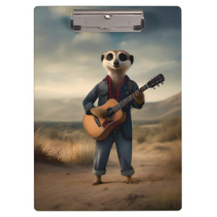 Wüste Blues: Denim Guitar Jam von Meerkat, Klemmbrett