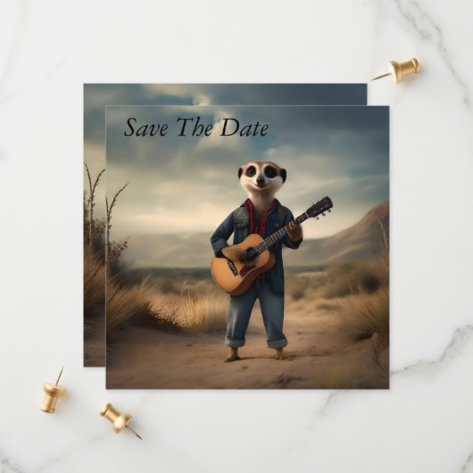 Wüste Blues: Denim Guitar Jam von Meerkat, Save The Date (Vorderseite/Rückseite Beispiel)