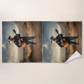 Wüste Blues: Denim Guitar Jam von Meerkat, Strandtuch (Vorderseite)