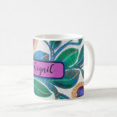 Wüste Blume, abstrakte Wasserfarbe, Ihr Name Kaffeetasse (VorderseiteRechts)