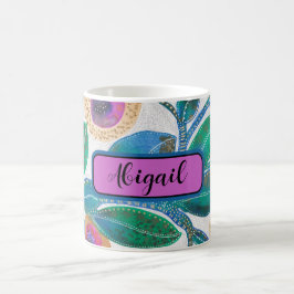 Wüste Blume, abstrakte Wasserfarbe, Ihr Name Kaffeetasse