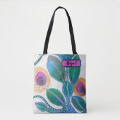 Wüste Blume Aquarell und Stift, personalisiert Tasche (Vorderseite)